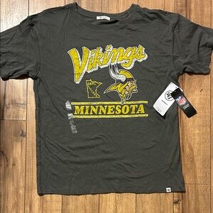 47 Brand Gray and Yellow Vikings Short Sleeve Tee